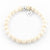 Cream Bone Bracelet with Silver Ball Bead