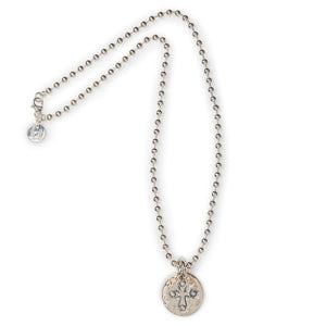 Jai Style simple, elegant 18" necklace with .925 sterling silver 4mm ball chain adorned with handmade sterling silver cross pendant. 