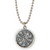 24" Sterling Silver Ball Chain with Large Oxidized Silver Dharma Wheel Pendant