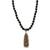 Faceted Black Onyx Necklace with Authentic Thai Teardrop Amulet