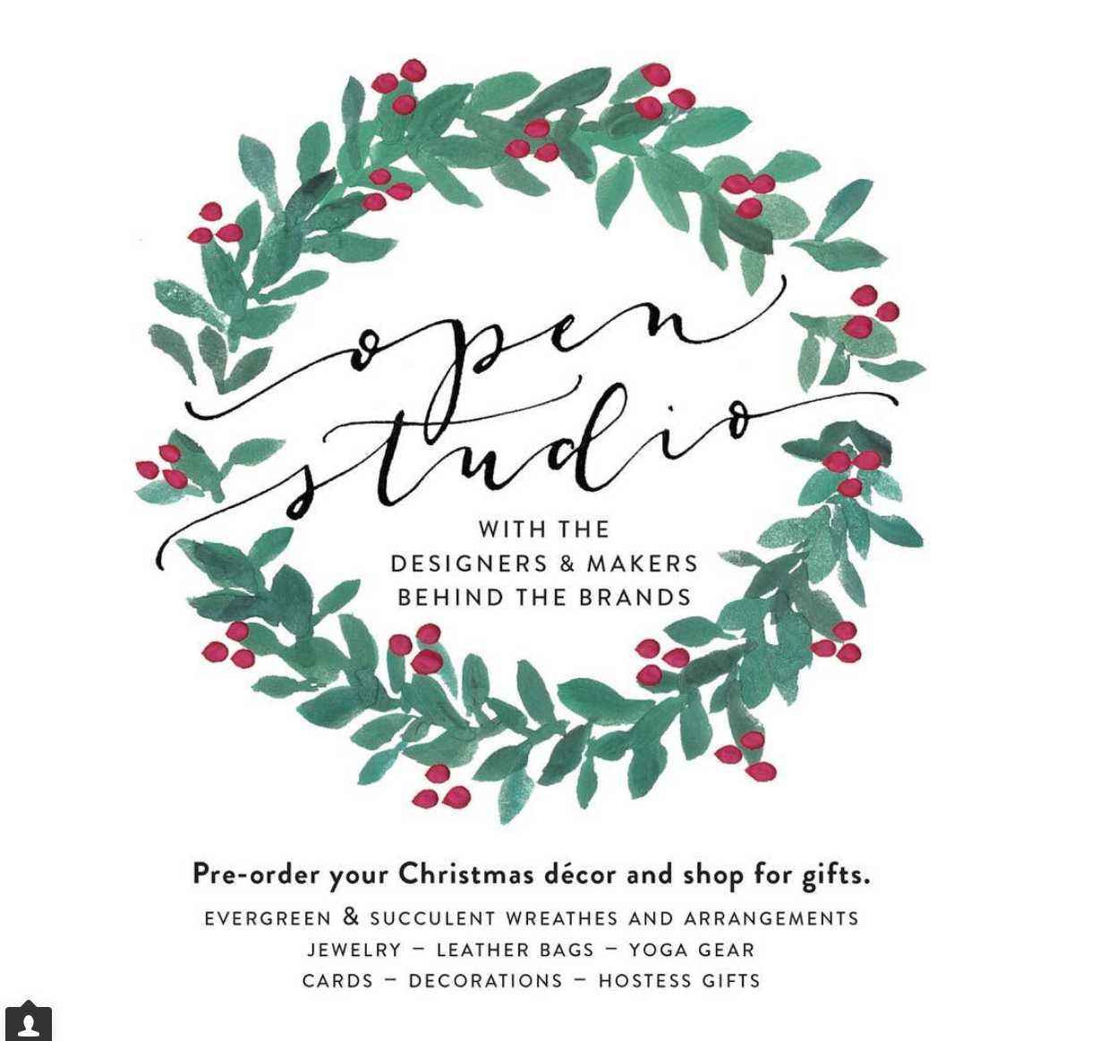 Join us for Open Studio & Holiday Shopping, Nov. 21