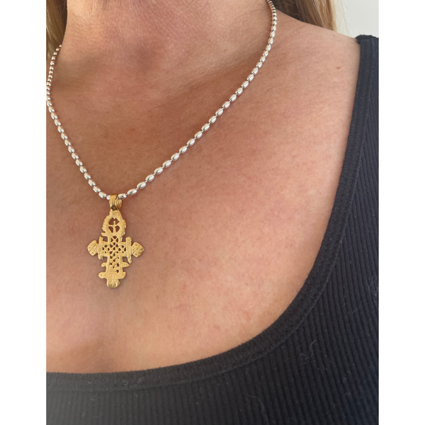【美品】argue／SILVER.925 RicePerl NECKLACE N20-SS-4RPEARL-
