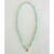 Beautiful, 4mm square cut faceted Amazonite semi-precious stones are hand-knotted with silk thread and finished with a sterling silver Jai Style charm clasp; can be worn with clasp in the back or in the front with your favourite charm(s) or pendant; 24" length.