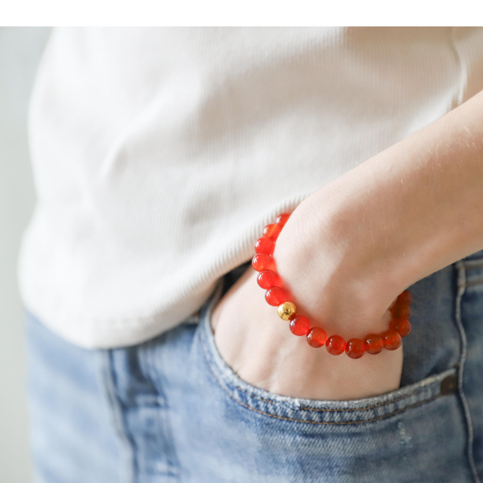 Carnelian Bracelet, 8mm