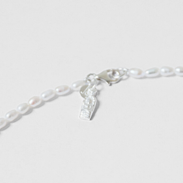 【美品】argue／SILVER.925 RicePerl NECKLACE Jai Style | Freshwater Rice Pearl Necklace, 4mm