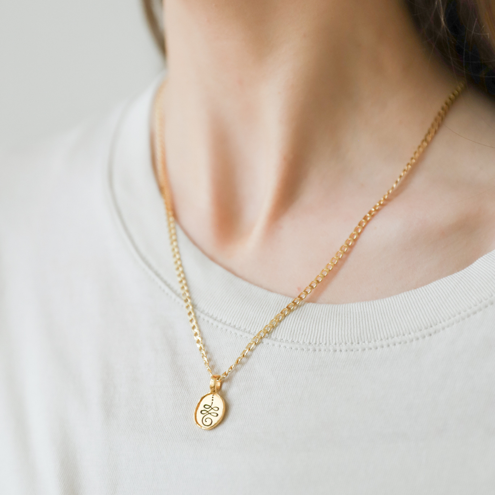 Unalome Necklace, Gold Vermeil, 20"