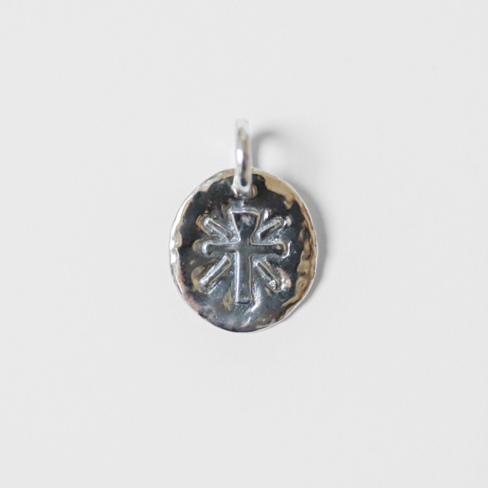 Lotus Cross Pendant, Sterling Silver