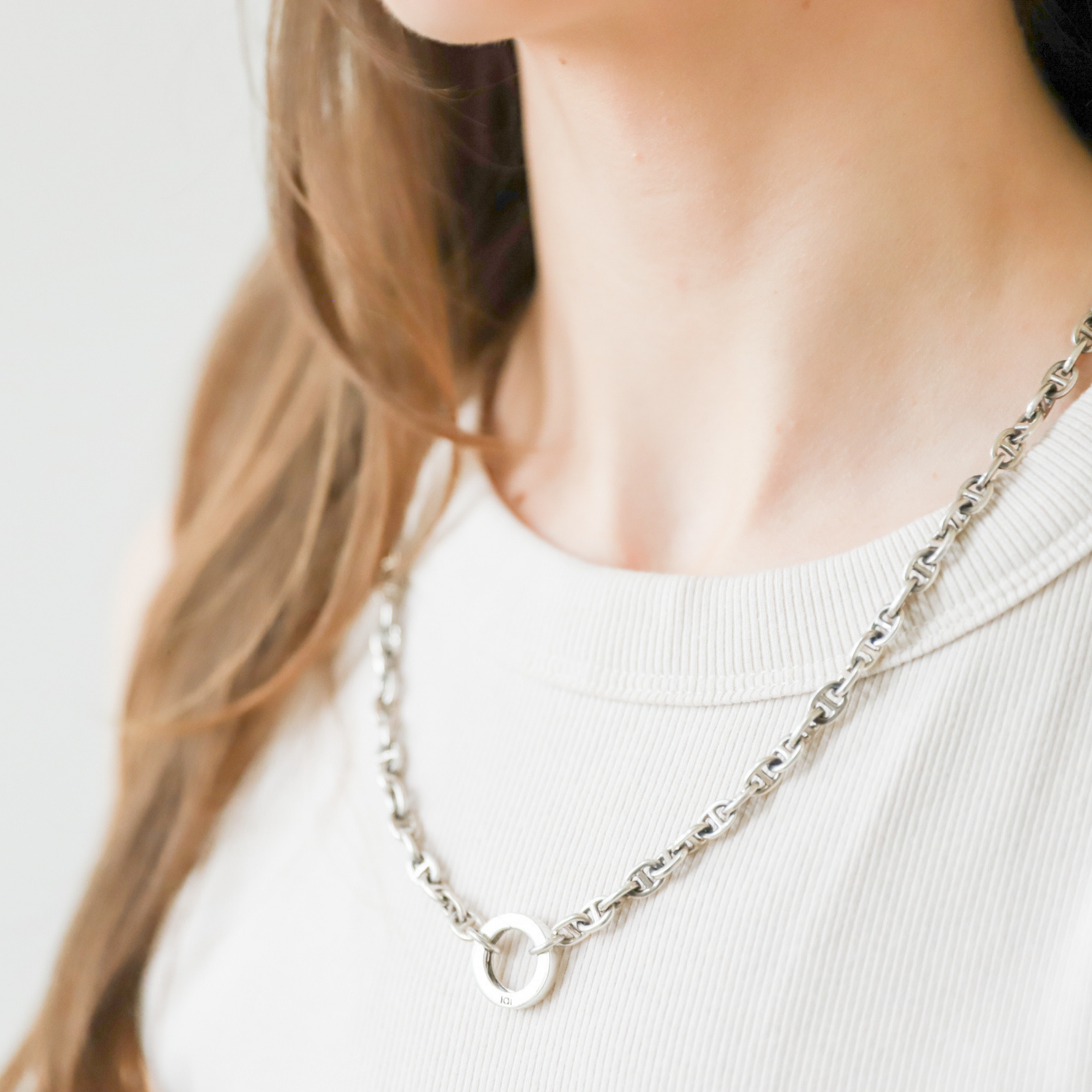 Mariner Chain with Charm Ring, 22"