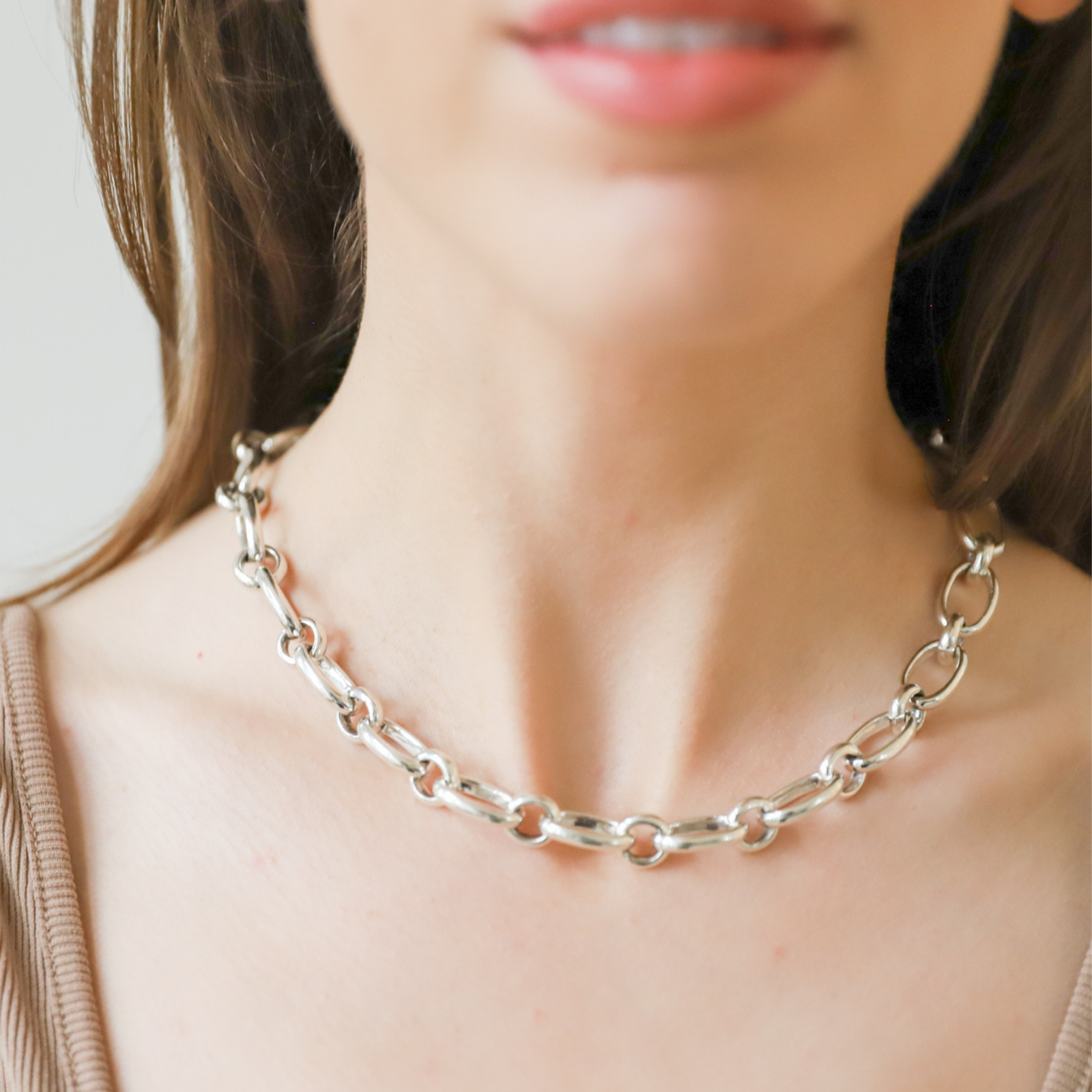 Oval Link Necklace, 16"