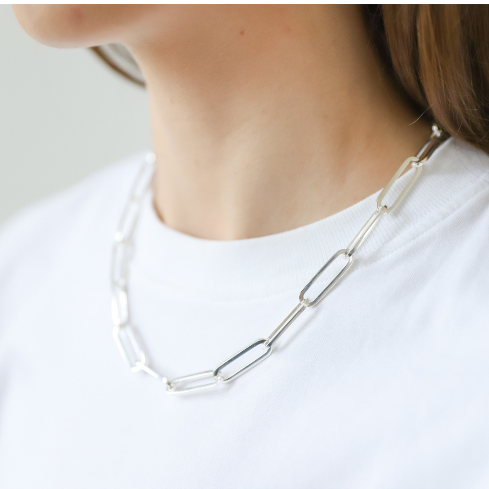 Paper Clip Necklace, 18"