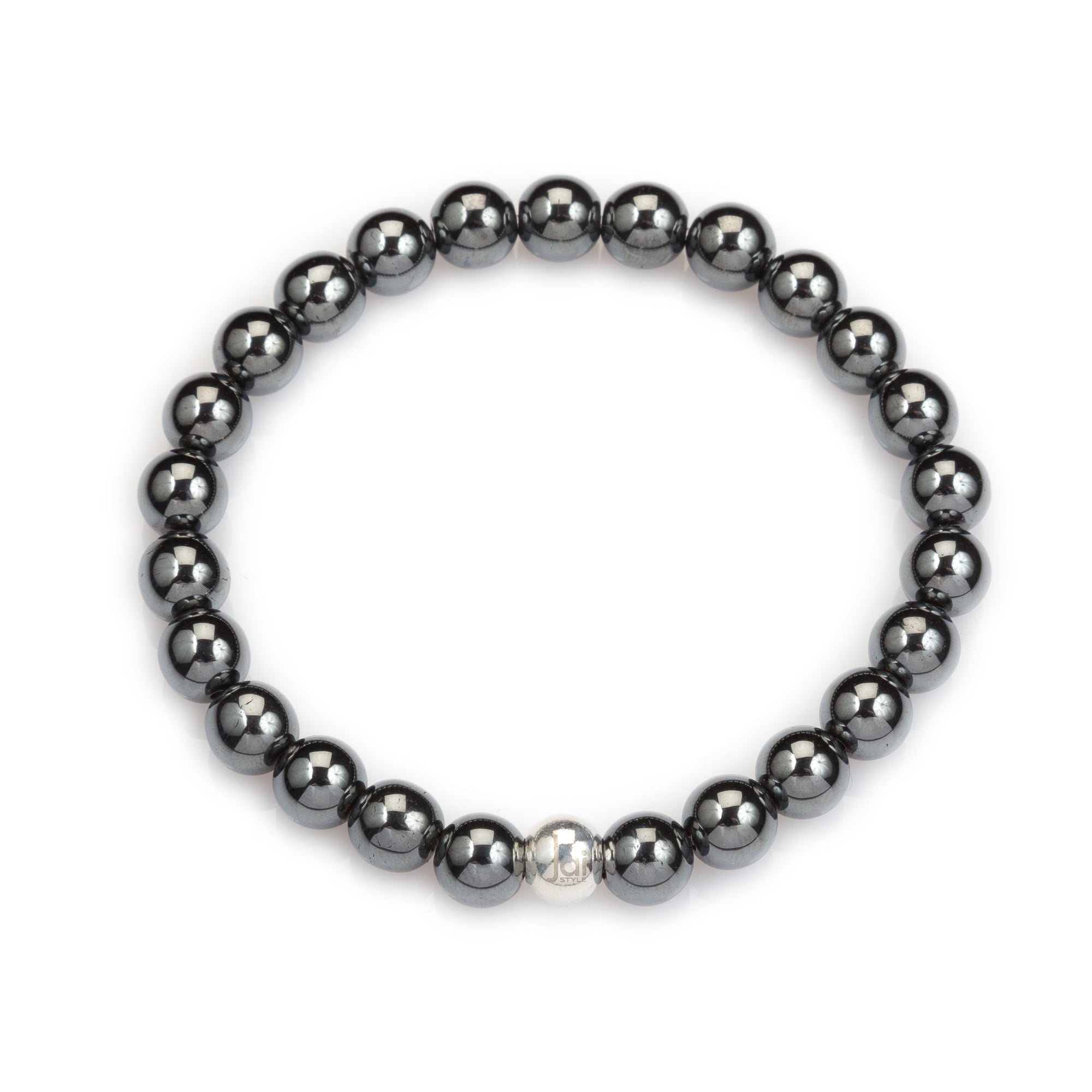 Hematite Bracelet with Sterling Silver Bead, Men's