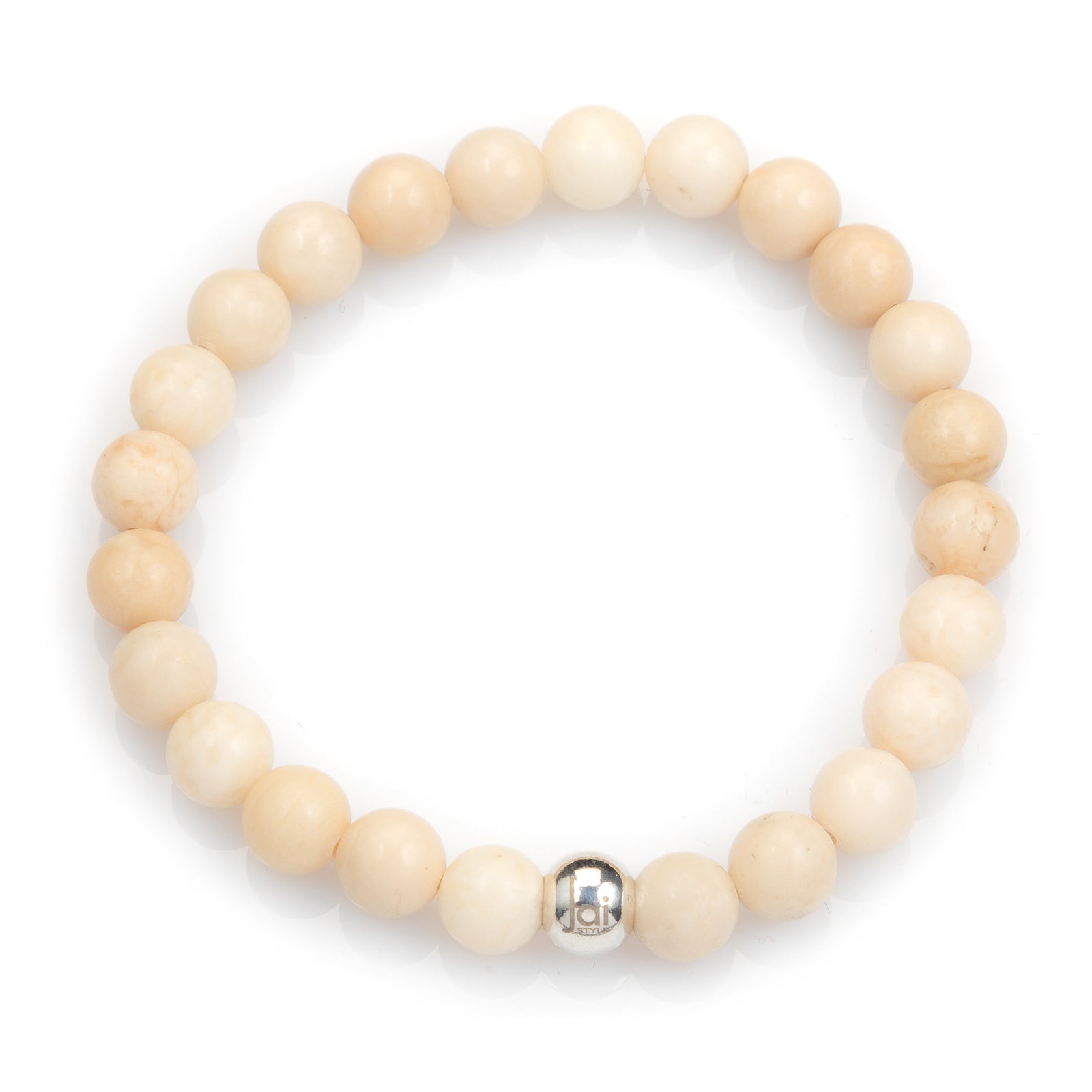 Riverstone Bracelet with Sterling Silver Bead, Men's