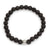 Black Lava Stone Bracelet with Sterling Silver Bead, Men's