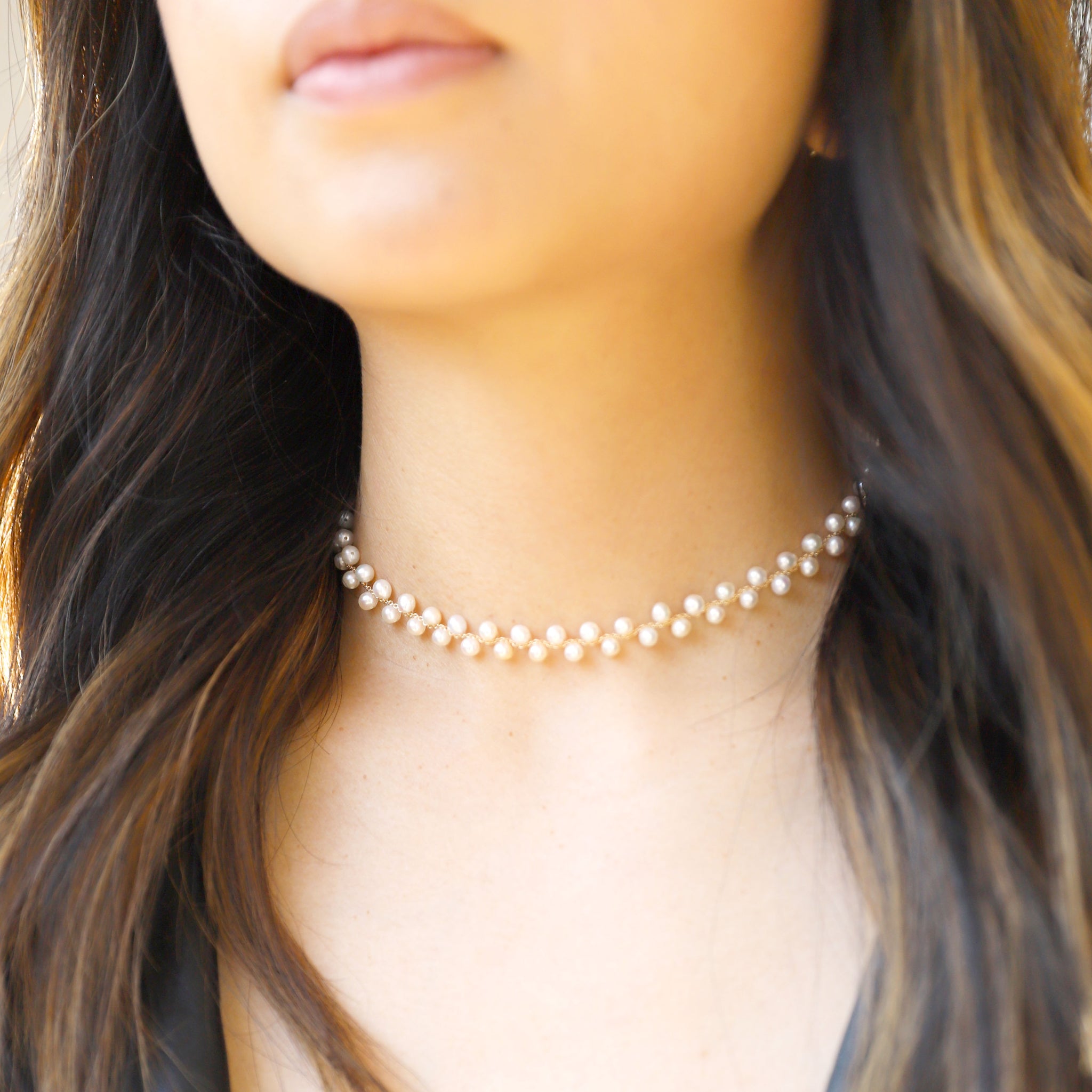 Pearl Pearl Choker Necklaces