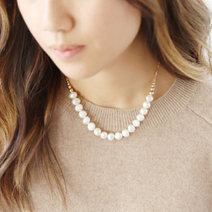 Freshwater Pearl and Gold Necklace