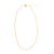Jai Style simple, elegant handmade Gold Bead Necklace in 22K gold vermeil, has gold vermeil lobster clasp and hand-pressed Jai Style charm; 14" with 2" extender. Beautiful for layering with our gold Traditional Thai Amulets, gold Paper Clip Chain necklaces, and Freshwater Pearl collection.