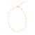 Simple, elegant, handmade fine paper clip chain necklace in 22K gold vermeil is 14.5" with 2" extender; features lobster clasp and hand-pressed Jai Style charm. Makes a bold style statement on its own and is perfect for layering.