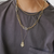 Jai Style simple, elegant, 24" handmade thick paper clip chain necklace in 22K gold vermeil with lobster clasp and hand-pressed Jai Style charm. Makes a bold style statement on its own and is perfect for layering.