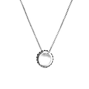 Jai Style simple, elegant 20" or 24" sterling silver necklace with handcrafted, silver ring pendant with 4mm lava stones. Spin the stones around the ring for a simple grounding technique to stop racing thoughts, calm anxiety and bring yourself back to the present moment.