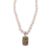 Faceted Rose Quartz Necklace with Authentic Thai Rectangle Amulet